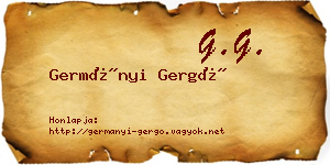 Germányi Gergő névjegykártya